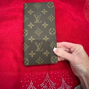 Louis Vuitton Brown Leather Wallet, Passport Holder, checkbook or misc papers